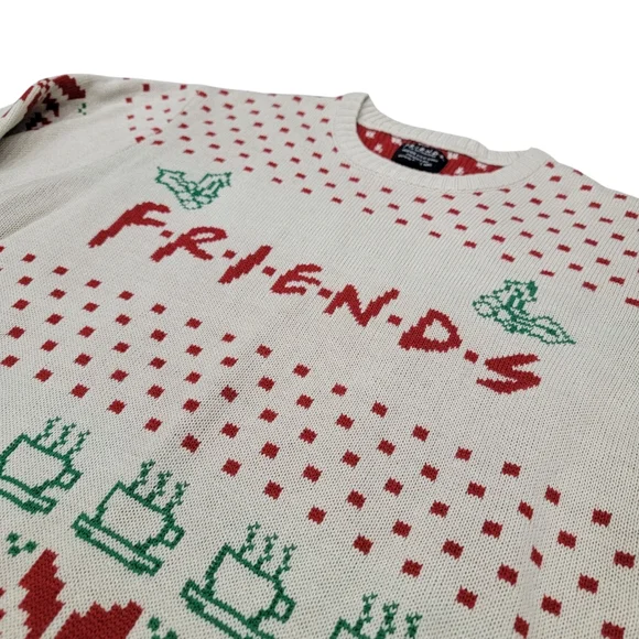 Friends Unisex Crewneck Knit Sweater TV Series Snowflakes Coffee Mugs Men’s M - Picture 9 of 17